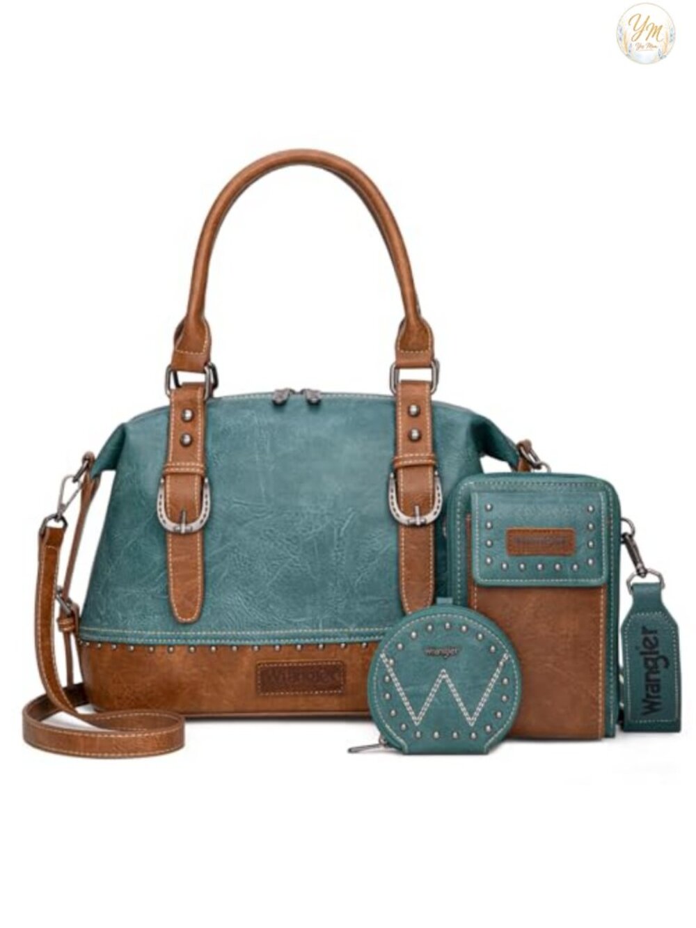 3-Piece Doctor Bag Set Faux Leather Top-Handle Satchel with Detachable Strap